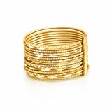 15-Band Textured Stacking Ring | 10K/14K Solid Gold
