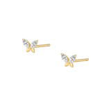 The Psyche - Marquise Diamond Butterfly Stud | Solid Gold