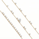 The Aster - Floating Lab Diamonds Beaded Chain Bracelets | 14k Solid Gold