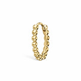 The Miro Beaded Huggie Hoop Earring | 14K Solid Gold 6mm–10mm