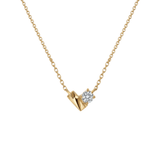 The Cleo - Asymmetrical Heart Diamond Necklace | Anniversary Gift