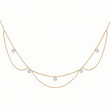 The Thalia - Double Layer 5-Stone Lab Diamond Necklace | 14K Solid Gold
