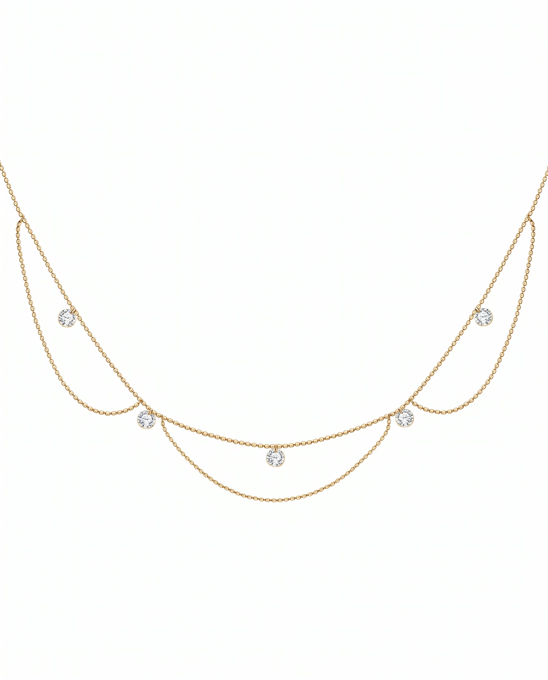 The Thalia - 0.5 Carat Draped Chain 5-Stone Diamond Necklace | Solid Gold