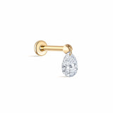 Pear-Cut Lab-Grown Diamond Flat-Back Stud | 14K Solid Gold 0.13ct/0.33ct/0.5ct-IGI