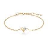 The Cleo - Asymmetrical Heart Diamond Bracelet | Solid Gold