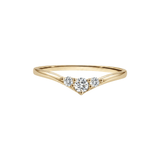 The Vesper - 3-Stone Chevron Ring | Nesting Band Solid Gold