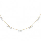 The Aglaia - 1.5 Carat Dangling Diamond Station Necklace | Solid Gold