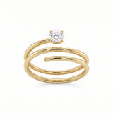 The Aria - 0.3ct 14K Solid Gold Wrap Ring | Teardrop or Round Diamond
