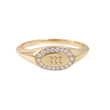 The Margot - Custom Halo Initial Signet Ring | Solid Gold Pinky Ring