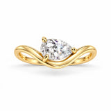 The Solene - 0.5ct/0.7ct/1.0ct Pear-Cut Lab-Grown Diamond Pinky Ring | 14K Solid Gold
