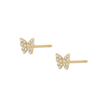 The Psyche - Pavé Diamond Butterfly Stud | Solid Gold