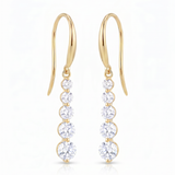 The Alina - 5-Stone Graduating Lab Diamond Drop Earrings | Solid Gold
