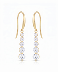 The Alina - 5-Stone Graduating Lab Diamond Drop Earrings | Solid Gold