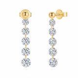 The Elena Drop - Five Graduating Lab Diamond Ball Stud Earrings | Solid Gold
