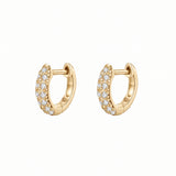 The Harper - Double Pave Diamond Huggies | Solid Gold