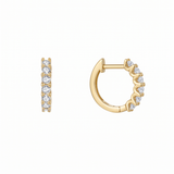 The Quinn - Diamond Huggie Earrings | Solid Gold