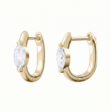 The Sloane - Marquise Diamond Huggie Earrings | Solid Gold