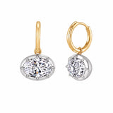 East-West Oval 1ct/2ct/3ct Lab-Grown Diamond Drop Earrings | 10K/14K Solid Gold