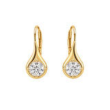 Sculpted Teardrop Lab-Grown Diamond Leverback Earrings | 10K/14K Solid Gold