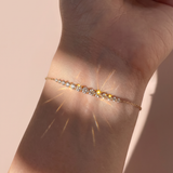 The Cascade - 7-Stone or 13-Stone Graduating Round Lab Diamond Bracelet | 14K Solid Gold