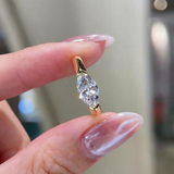 1 Carat Marquise Lab Diamond East-West Solitaire Ring | 14K Solid Gold IGI Certified