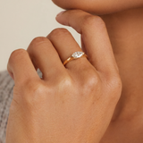 1 Carat Marquise Lab Diamond East-West Solitaire Ring | 14K Solid Gold IGI Certified
