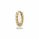 The Miro Beaded Huggie Hoop Earring | 14K Solid Gold 6mm–10mm