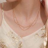 The Thalia - Double Layer 5-Stone Lab Diamond Necklace | 14K Solid Gold