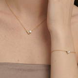 The Cleo - Asymmetrical Heart Diamond Bracelet | Solid Gold