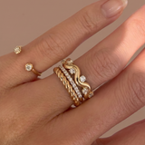 The Alcyone - Twin Star Open Diamond Stacking Ring | Perfect Gap Ring