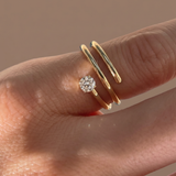 The Aria - 0.3ct 14K Solid Gold Wrap Ring | Teardrop or Round Diamond