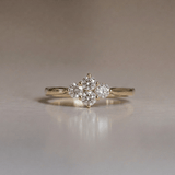 The Fortuna - Quatrefoil Diamond Stacking Ring | 14K Solid Gold