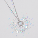 The Lorelei - Opal Diamond Heart Charm Necklace | 14k Solid Gold