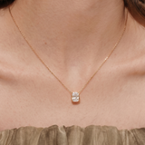 The Edge - 1 carat Radiant Cut Diamond Pendant Necklace | Solid Gold