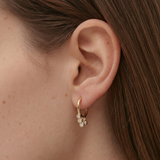 The Ines - 5-Stone Diamond Dangle Huggie Earrings | Solid Gold