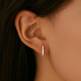 The Quinn - Diamond Huggie Earrings | Solid Gold