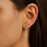 The Elena Drop - Five Graduating Lab Diamond Ball Stud Earrings | Solid Gold