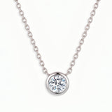 The Vesta - Bezel Set Round Lab Diamond Solitaire Necklace | Solid Gold