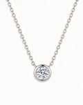 The Vesta - Bezel Set Round Lab Diamond Solitaire Necklace | Solid Gold