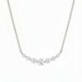 The Serena - 7 Stone Graduating Diamond Smile Necklace | Solid Gold