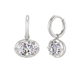 East-West Oval 1ct/2ct/3ct Lab-Grown Diamond Drop Earrings | 10K/14K Solid Gold