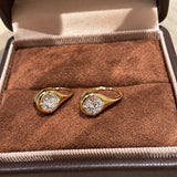 Sculpted Teardrop Lab-Grown Diamond Leverback Earrings | 10K/14K Solid Gold