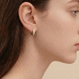 The Maia - Double Row Pave Diamond Huggie Hoops | Solid Gold