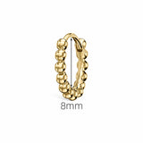 The Miro Beaded Huggie Hoop Earring | 14K Solid Gold 6mm–10mm