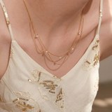 The Thalia - Double Layer 5-Stone Lab Diamond Necklace | 14K Solid Gold