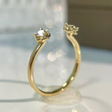 The Alcyone - Twin Star Open Diamond Stacking Ring | Perfect Gap Ring