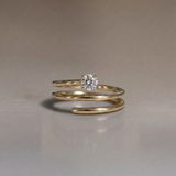 The Aria - 0.3ct 14K Solid Gold Wrap Ring | Teardrop or Round Diamond