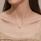 The Edge - 1 carat Radiant Cut Diamond Pendant Necklace | Solid Gold
