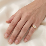 The Margot - Custom Halo Initial Signet Ring | Solid Gold Pinky Ring