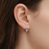 The Maeve - Twisted Diamond Huggie Earrings | Solid Gold
